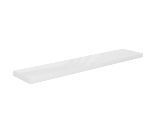 vidaXL Estante flotante pared 2 uds MDF blanco brillo 120x23,5x3,8 cm