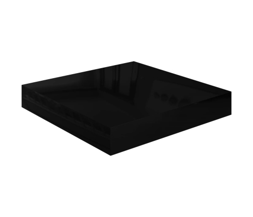 Estante flotante de pared negro brillante MDF 23x23,5x3,8 cm