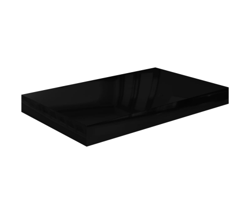 Estante flotante de pared negro brillante MDF 40x23x3,8 cm