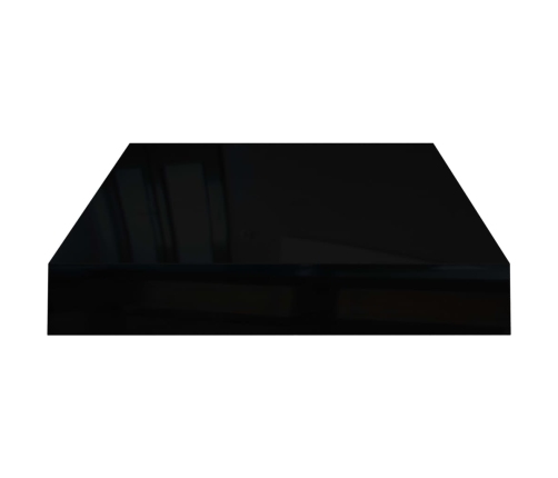 Estante flotante de pared negro brillante MDF 40x23x3,8 cm