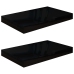 Estante flotante de pared 2 uds MDF negro brillo 40x23x3,8 cm