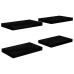 vidaXL Estante flotante de pared 4 uds MDF negro brillo 40x23x3,8 cm