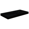 Estante flotante de pared negro brillante MDF 50x23x3,8 cm