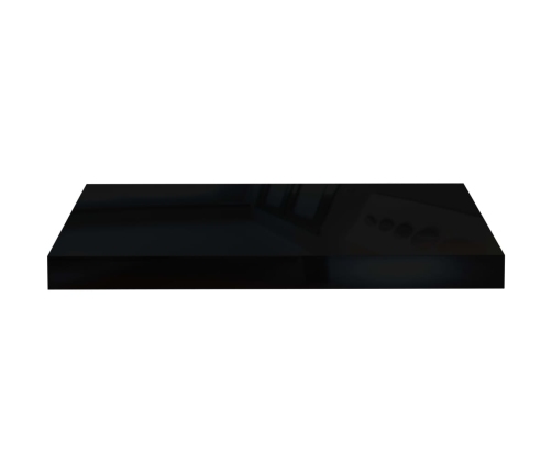 Estante flotante de pared negro brillante MDF 50x23x3,8 cm