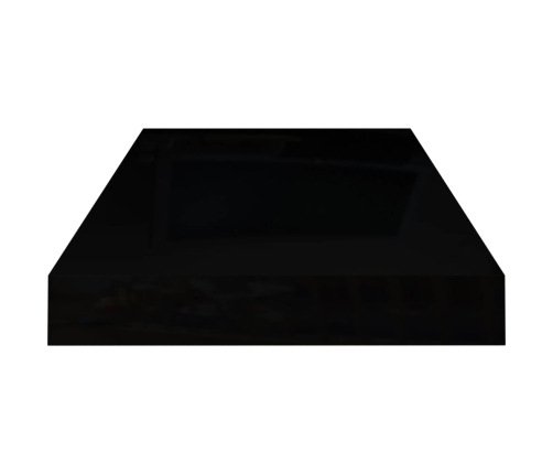 Estante flotante de pared negro brillante MDF 50x23x3,8 cm