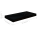 Estante flotante de pared negro brillante MDF 50x23x3,8 cm