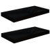 vidaXL Estante flotante de pared 2 uds MDF negro brillo 50x23x3,8 cm