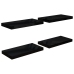 Estante flotante de pared 4 uds MDF negro brillo 50x23x3,8 cm