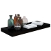 Estante flotante de pared MDF negro brillante 60x23,5x3,8 cm