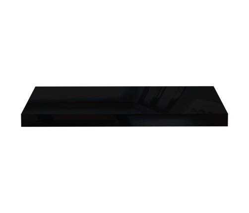 Estante flotante de pared MDF negro brillante 60x23,5x3,8 cm