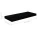 Estante flotante de pared MDF negro brillante 60x23,5x3,8 cm