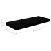 Estante flotante de pared 2 uds MDF negro brillo 60x23,5x3,8 cm