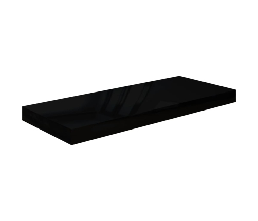 vidaXL Estante flotante de pared 4 uds MDF negro brillo 60x23,5x3,8 cm