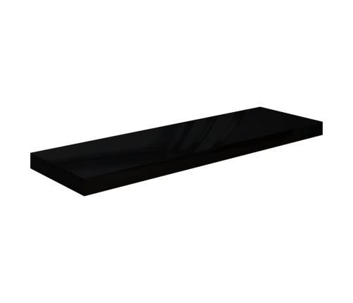 vidaXL Estante flotante de pared MDF negro brillante 80x23,5x3,8 cm