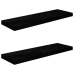 vidaXL Estante flotante de pared 2 uds MDF negro brillo 80x23,5x3,8 cm