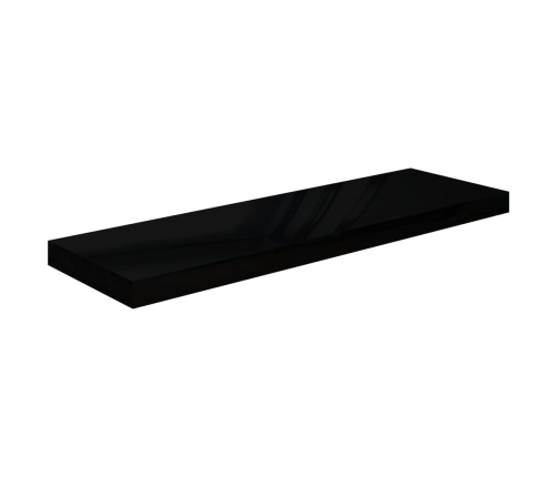 Estantes flotantes pared 4 uds negro brillo MDF 80x23,5x3,8 cm