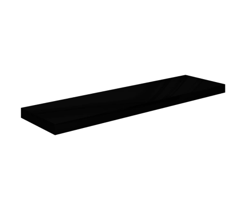 Estante flotante de pared MDF gris brillo 90x23,5x3,8 cm