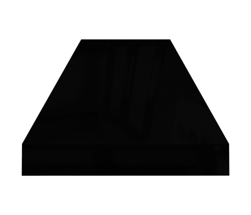 Estantes flotantes pared 4 uds negro brillo MDF 90x23,5x3,8cm