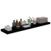 Estante flotante de pared MDF negro brillante 120x23,5x3,8 cm