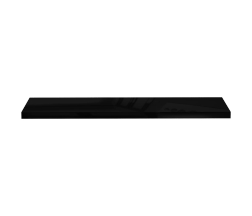 Estante flotante de pared MDF negro brillante 120x23,5x3,8 cm