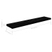 Estante flotante de pared MDF negro brillante 120x23,5x3,8 cm