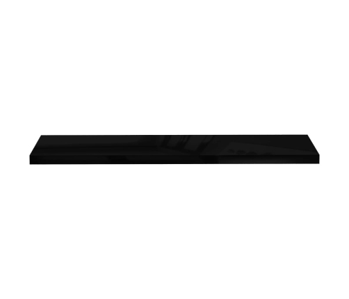 vidaXL Estantes flotantes pared 2 uds MDF negro brillo 120x23,5x3,8 cm