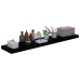 vidaXL Estantes flotantes pared 2 uds MDF negro brillo 120x23,5x3,8 cm