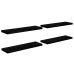 Estantes flotantes pared 4 uds MDF negro brillo 120x23,5x3,8 cm