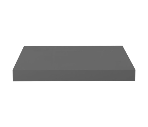 vidaXL Estante flotante de pared gris con brillo MDF 40x23x3,8 cm