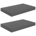 vidaXL Estantes flotantes de pared 2 uds MDF gris brillo 40x23x3,8 cm