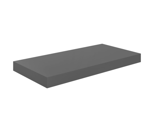 Estante flotante de pared MDF gris brillo 50x23x3,8 cm