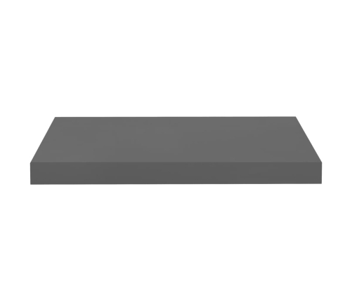 Estante flotante de pared MDF gris brillo 50x23x3,8 cm