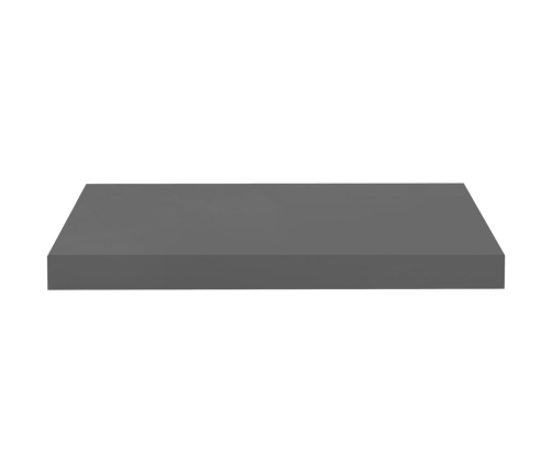 Estantes flotantes de pared 2 uds MDF gris brillo 50x23x3,8 cm