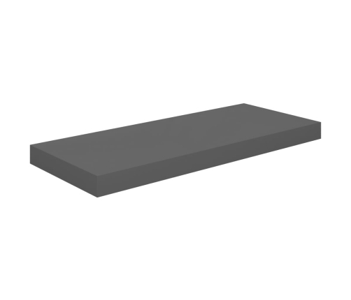 vidaXL Estante flotante de pared MDF gris brillo 60x23,5x3,8 cm