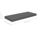 vidaXL Estante flotante de pared MDF gris brillo 60x23,5x3,8 cm