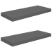 Estantes flotantes de pared 2 uds MDF gris brillo 60x23,5x3,8cm