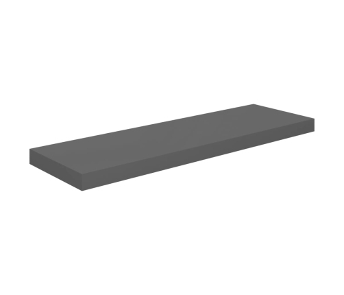 Estante flotante de pared MDF gris brillo 80x23,5x3,8 cm