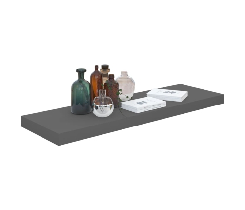 Estante flotante de pared MDF gris brillo 80x23,5x3,8 cm