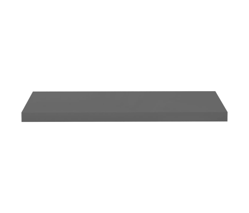 Estante flotante de pared MDF gris brillo 80x23,5x3,8 cm