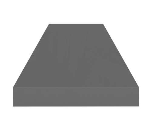 Estantes flotantes pared 2 uds MDF gris brillo 90x23,5x3,8 cm