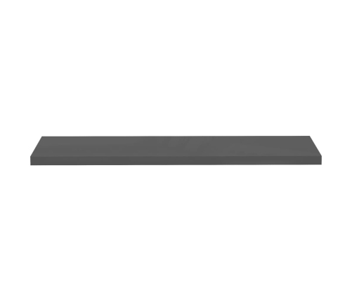 Estante flotante de pared MDF gris brillo 120x23,5x3,8 cm