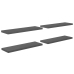 vidaXL Estante flotante de pared 4 uds MDF gris brillo 120x23,5x3,8 cm