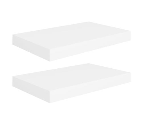 Estantes flotantes de pared 2 uds MDF blanco 40x23x3,8 cm