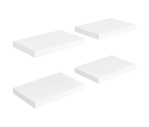 Estantes flotantes de pared 4 uds MDF blanco 40x23x3,8 cm