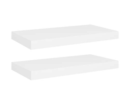 Estantes flotantes de pared 2 uds MDF blanco 50x23x3,8 cm