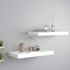 Estantes flotantes de pared 2 uds MDF blanco 50x23x3,8 cm