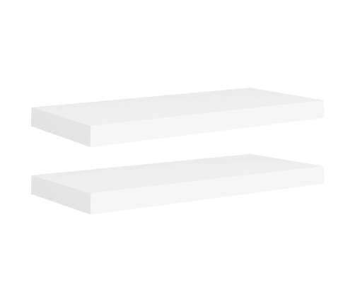 Estantes flotantes de pared 2 uds MDF blanco 60x23,5x3,8 cm