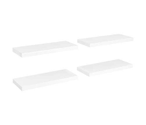 Estante flotante de pared 4 uds MDF blanco 60x23,5x3,8 cm