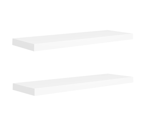 Estantes flotantes de pared 2 uds MDF blanco 80x23,5x3,8 cm