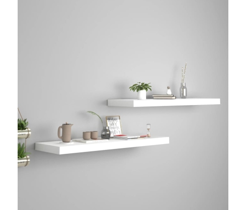 Estantes flotantes de pared 2 uds MDF blanco 80x23,5x3,8 cm